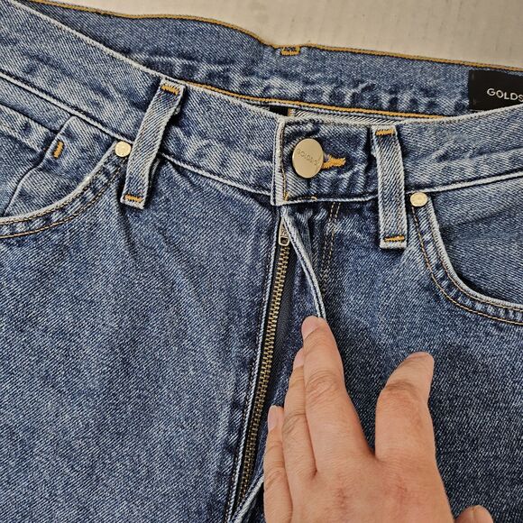 Goldsign Jeans Womens 27 Blue The Relaxed Straight Leg High-Rise Ankle Crop - Picture 5 of 12